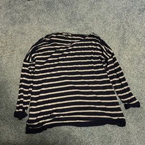 Navy blue and grey striped shirt